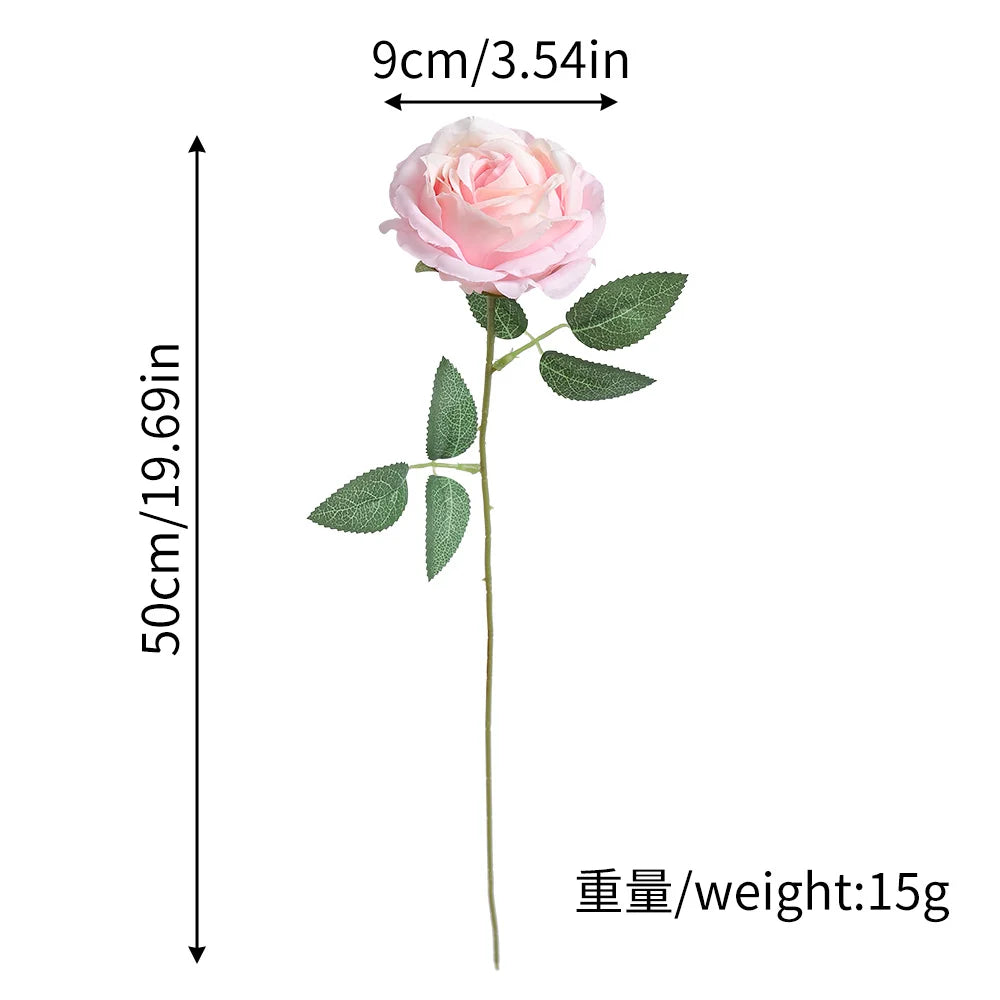 50cm Silk Artificial Rose Bouquet – Wedding & Home Decor Artificial Flower Bouquet Babs Pink 1Pcs