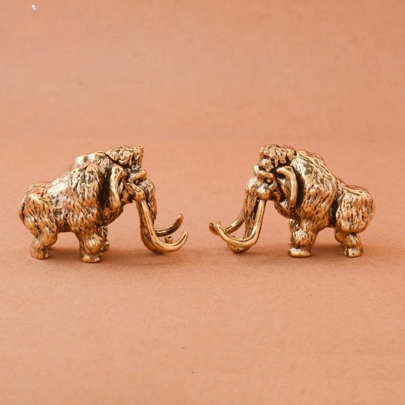 Antique Bronze Mammoth Figurine | Pure Copper Desk Ornament Decorative Figurine Babs