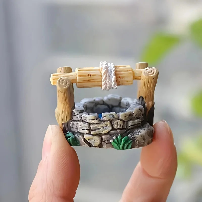 Mini Fairyland Well Statue – Resin Micro Landscape Garden Decor Miniature Garden Statue Babs 1PC