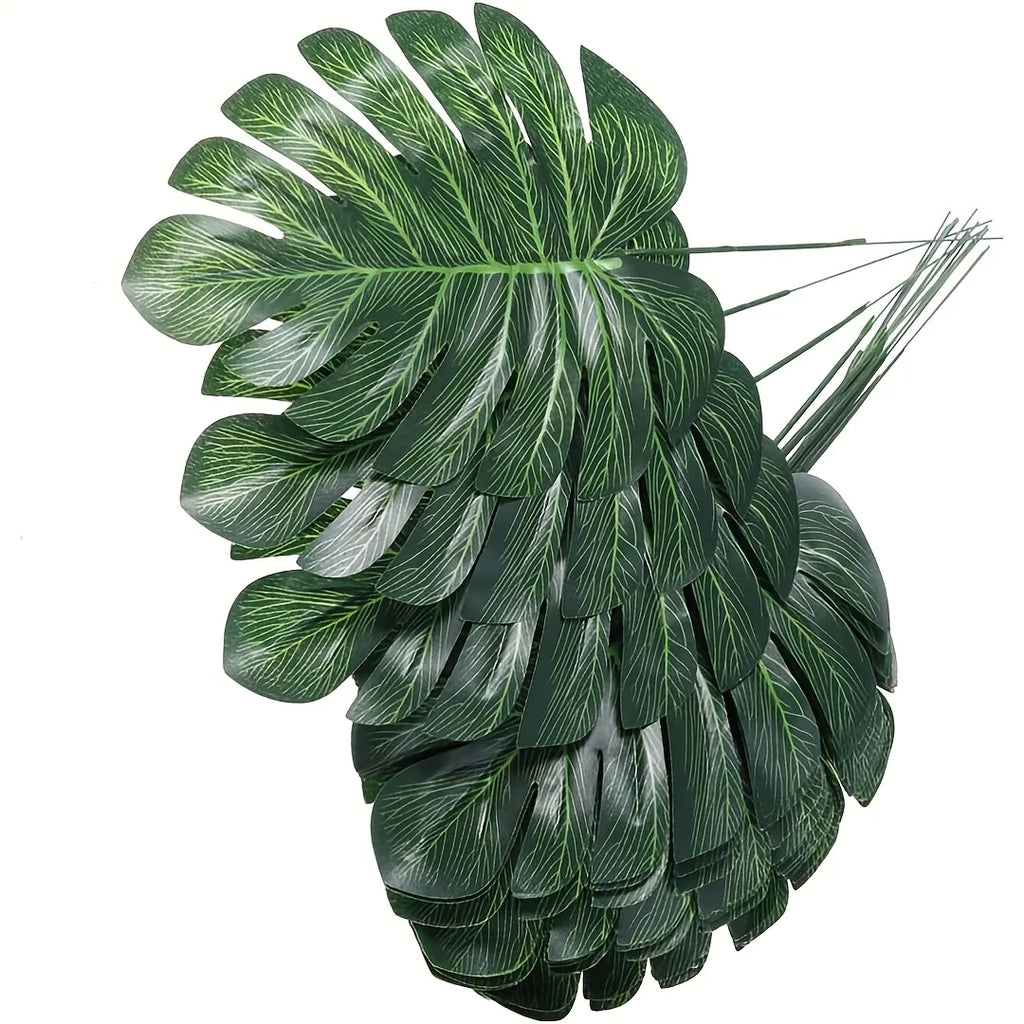 Artificial Turtle Leaves Fake Silk Plants for Home & Party Decor Artificial Leaf Decor Babs
