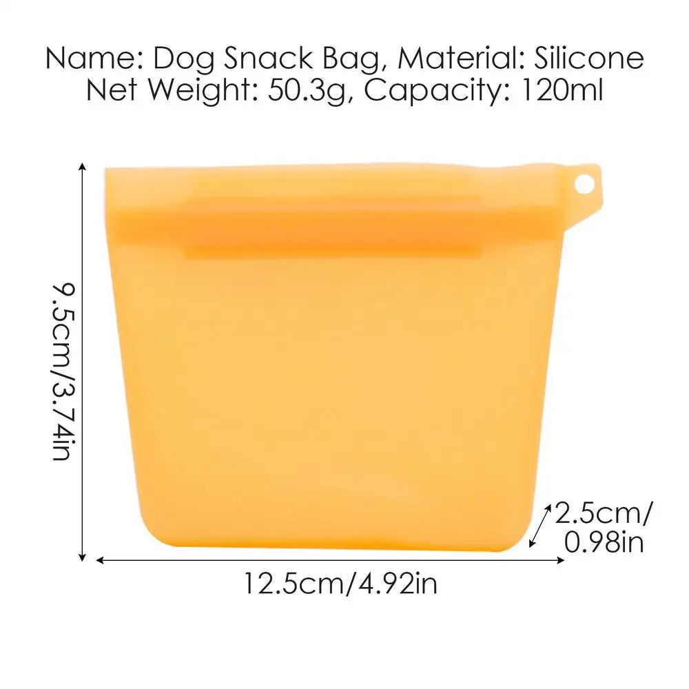 Silicone Dog Treat Pouch – Waterproof Pet Training Snack Bag Pet Treat Pouch Babs Orange