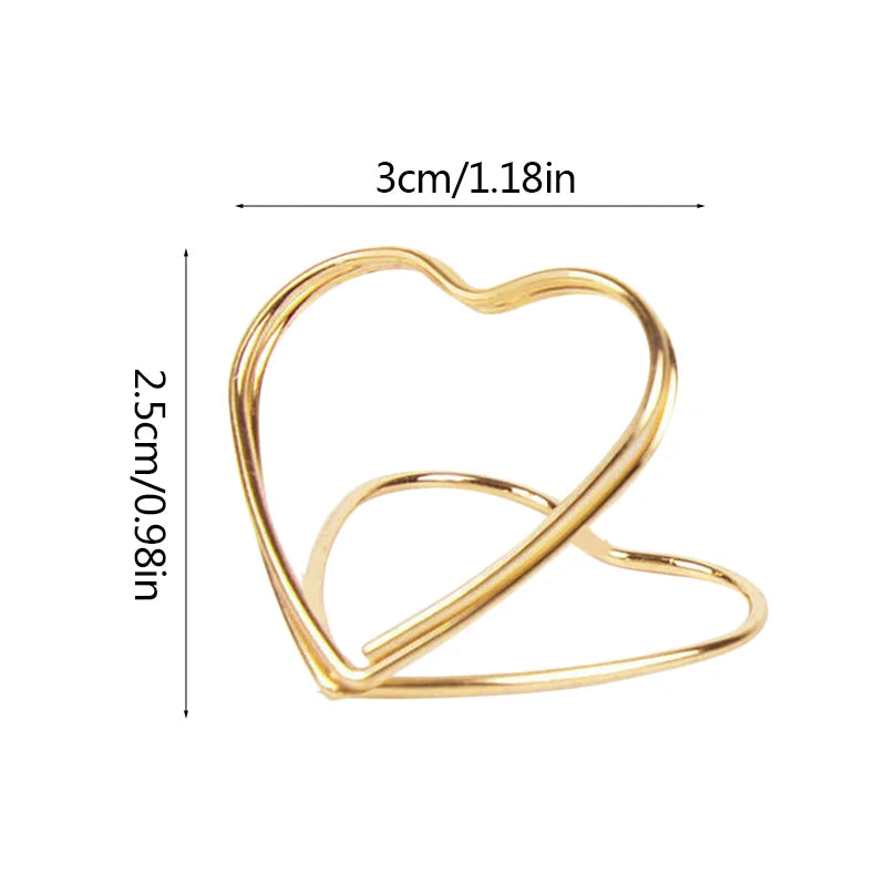 Metal Heart Place Card Holders – Wedding & Party Décor (10/20pk) Place Card Holders Babs