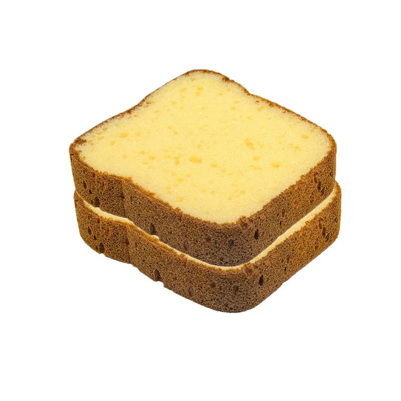 2Pcs Bread Shape Kitchen Sponge Set – Smiley Toast Scrubber Kitchen Cleaning Sponge Babs YELLOW