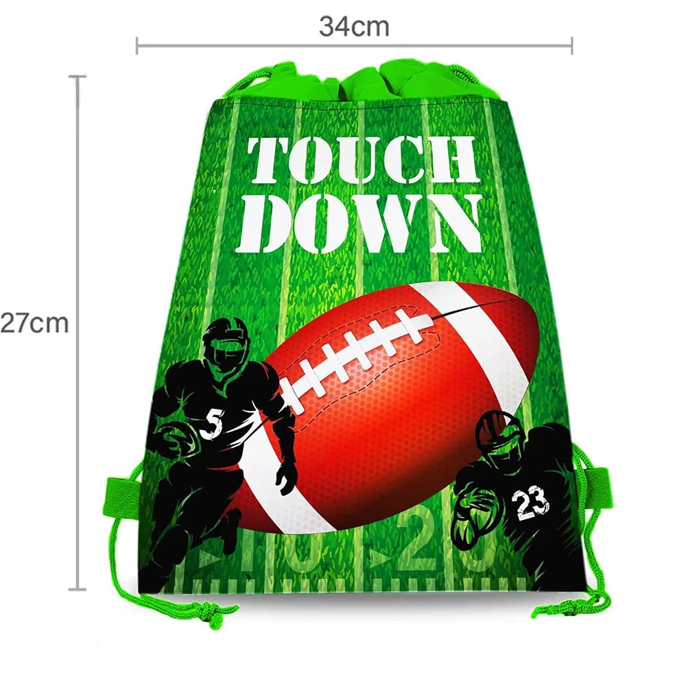 Non-Woven Drawstring Party Gift Bags for Boys & Girls Party Favor Bag Babs Rugby A 27x34cm
