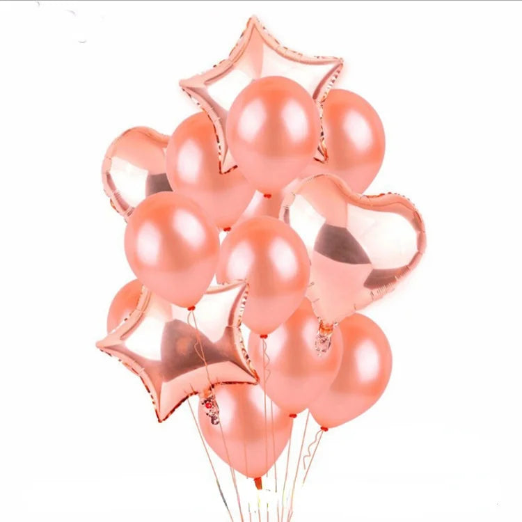 10-Pack Rose Gold Metallic Confetti Latex Party Balloons Party Balloons Babs 8 10inch