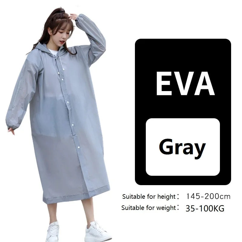Waterproof Foldable Rain Poncho – Lightweight Unisex Raincoat Rain Poncho Babs Gray 145-200CM