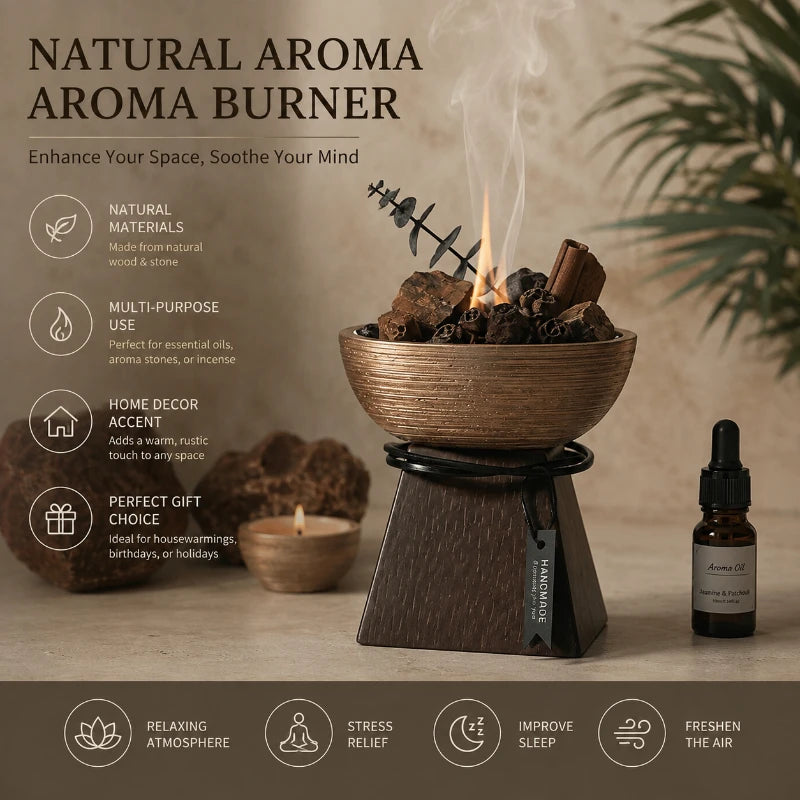 Flameless Fragrance Stone Aroma Diffuser Gift Set – Home & Office Aromatherapy Diffuser Set Babs