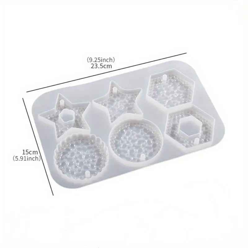DIY Resin Silicone Mold – Star, Heart & Round Pendant Keychain Resin Craft Mold Babs