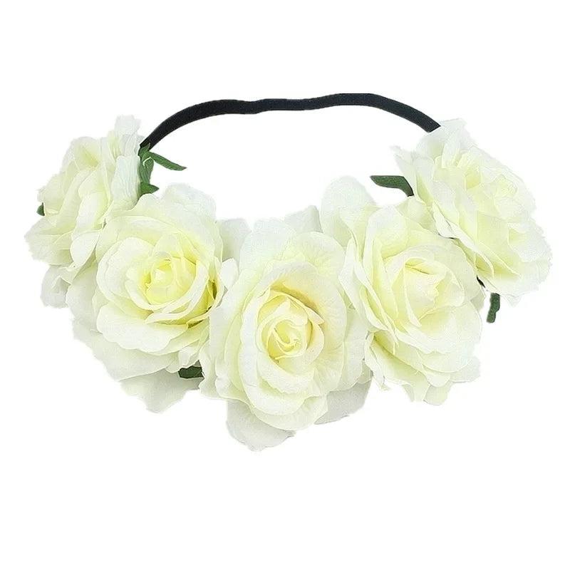 Rose Floral Wreath Crown Headband – Bridal & Party Hair Accessory Floral Hair Crown Babs 9