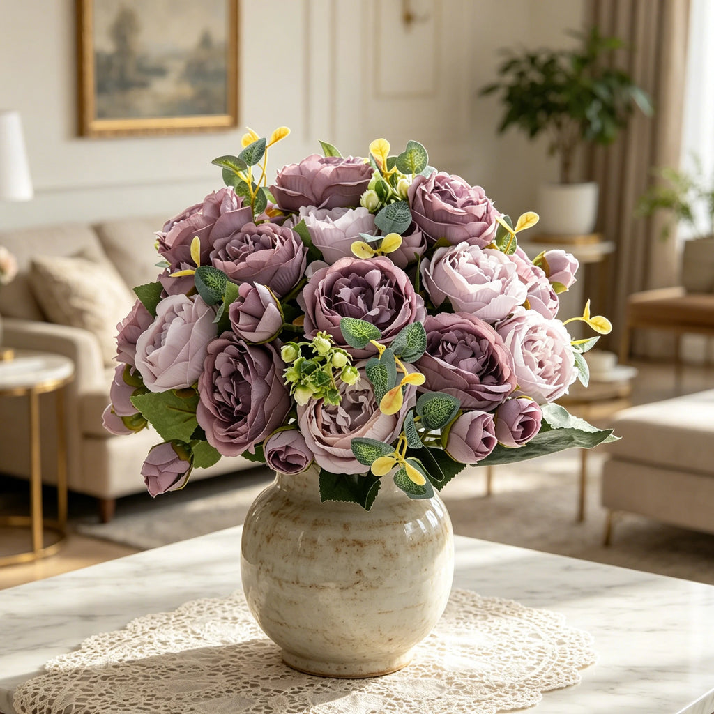 UV-Protected Silk Rose Bouquet – Wedding & Home Décor Artificial Flower Bouquet Babs