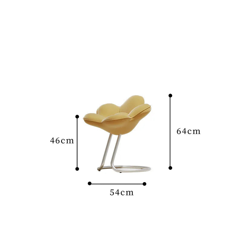 Nordic Petal Dining Chair – Modern Fabric Upholstered Home Chair Dining Chair Babs Yellow-46CM