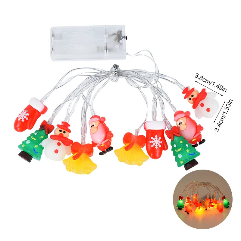 Christmas LED String Lights – Santa Snowman Xmas Tree Ornaments Christmas String Lights Babs