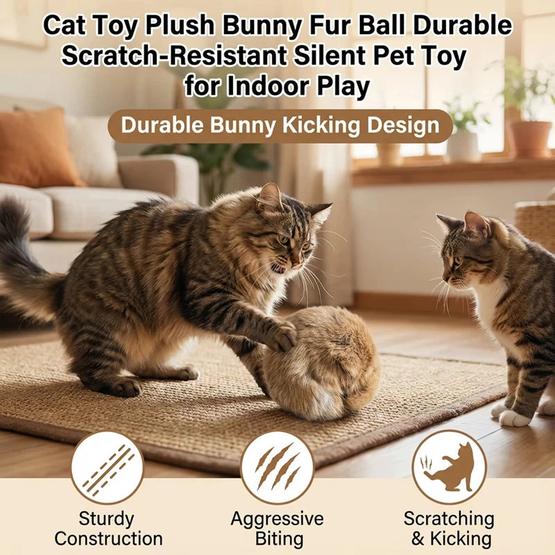 Catnip Faux Fur Ball Interactive Cat Toy – 1, 2 or 3 Pack Interactive Cat Toy Babs