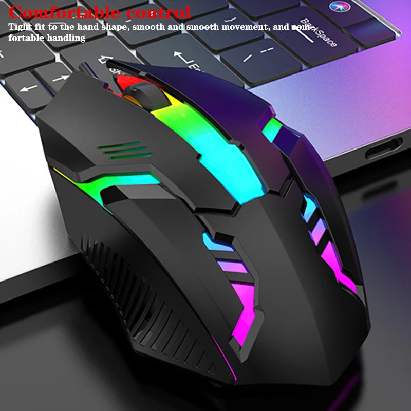 HUXUAN USB Wired Gaming Mouse RGB 1200 DPI Silent Ergonomic Wired Gaming Mouse Babs