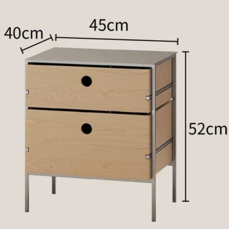 Luxury Solid Wood Nightstand | Modern Minimalist Bedside Table Wooden Nightstand Babs
