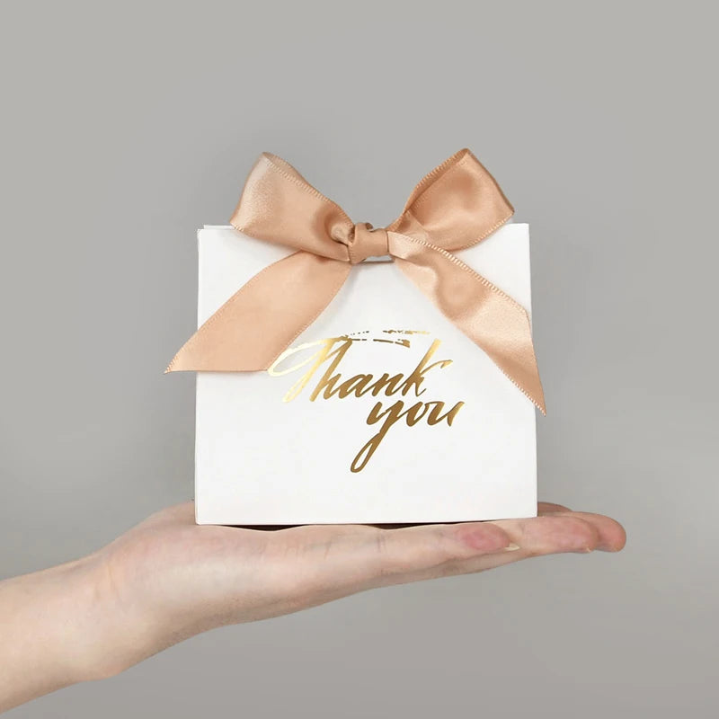 Thank You Candy Gift Boxes with Ribbon – 5 or 10 Pack Party Favor Gift Box Babs