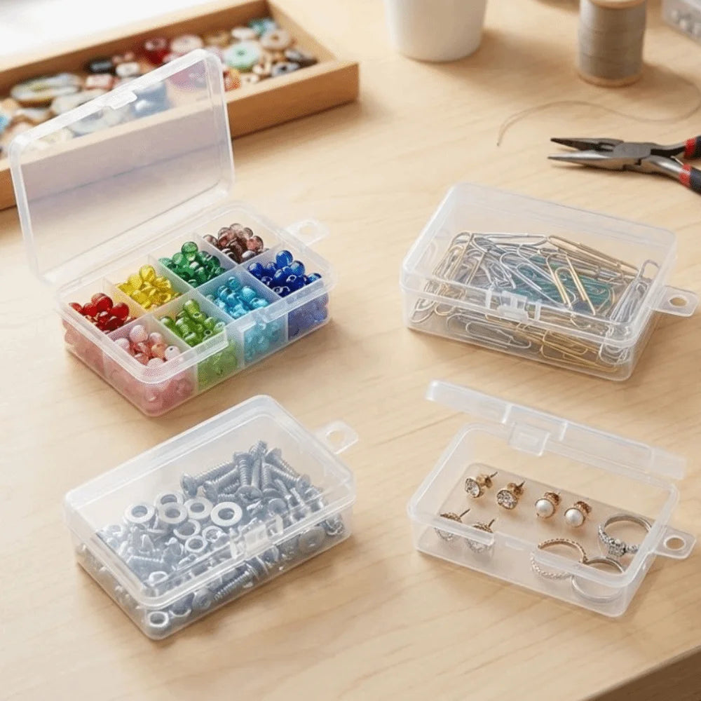 Mini Transparent Flip-Cover Storage Box – Jewelry & Craft Plastic Storage Box Babs