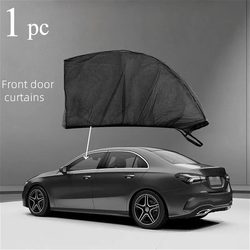 Car Sunshade Mosquito Net Curtain – Breathable Window Mesh Car Window Sunshade Babs black