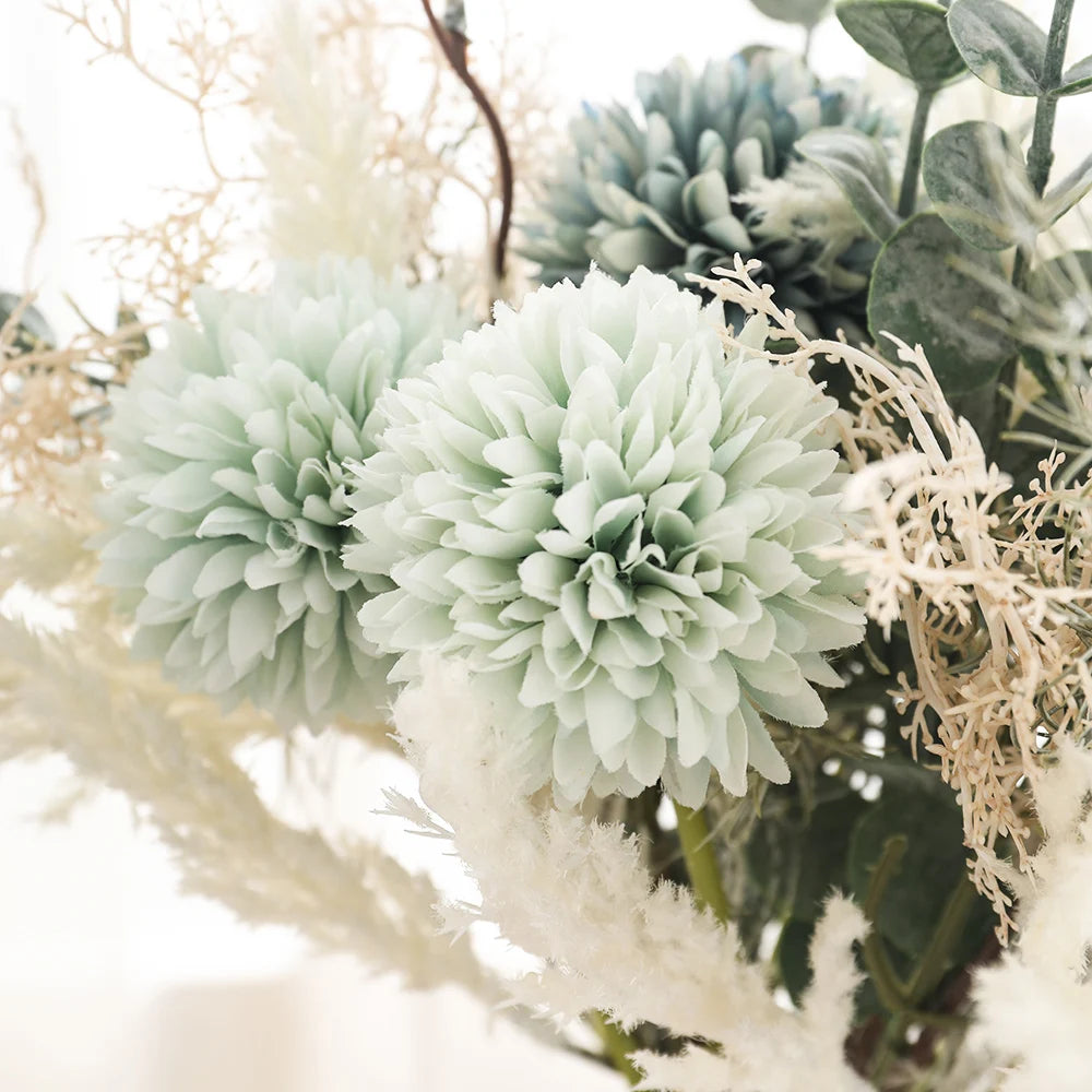 40CM Silk Artificial Flower Bouquet – Eucalyptus & Dandelion Artificial Flower Bouquet Babs