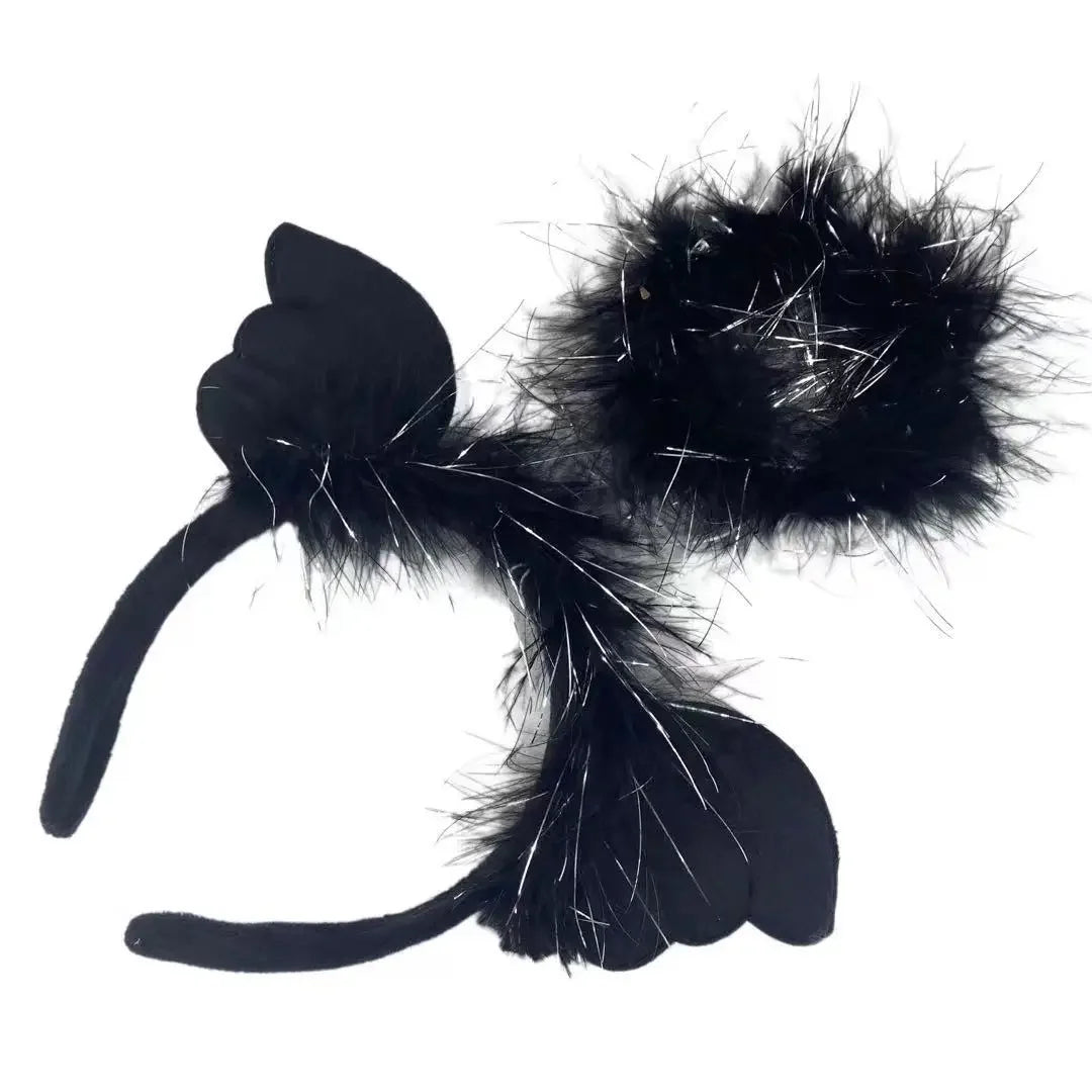 Angel Wings LED Feather Headband | Fairy Cosplay Party LED Costume Headband Babs