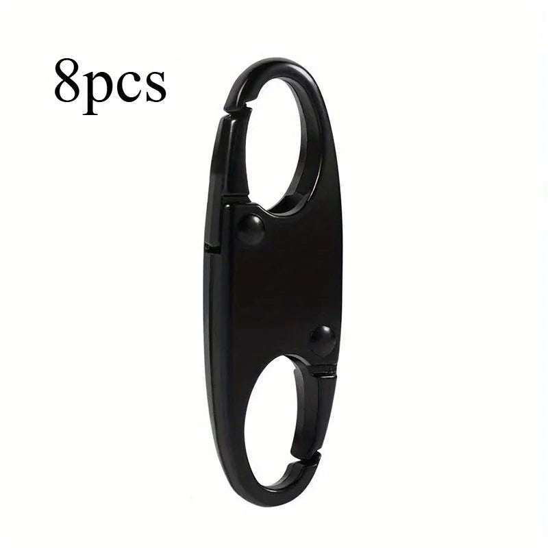 8pcs Anti-Theft Locking Zipper Clips – Universal Zipper Pulls Zipper Security Clips Babs black