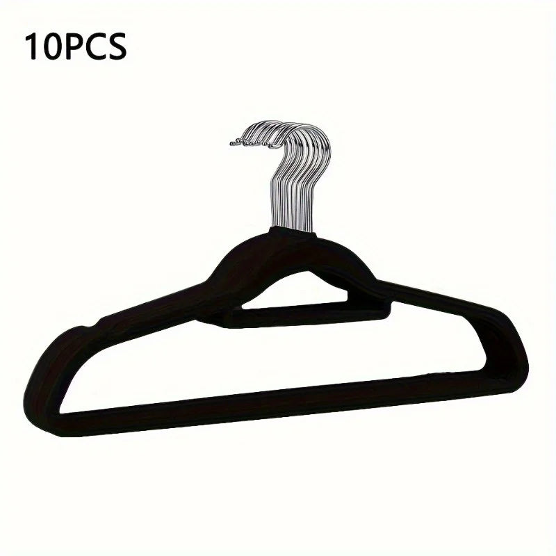 Premium Velvet Hangers 360° Hook, Non-Slip Space Saving Tie Bar Velvet Clothes Hangers Babs Black