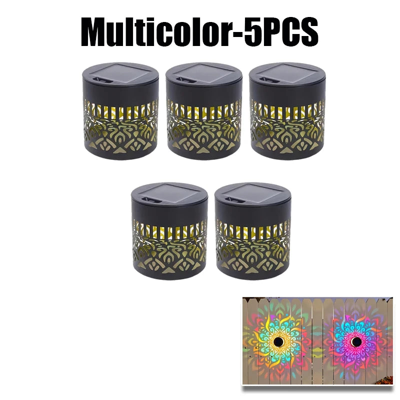 Solar Mandala Sunflower Wall Light – Waterproof Outdoor Garden Lamp Solar Wall Lamp Babs Multicolor-5PCS