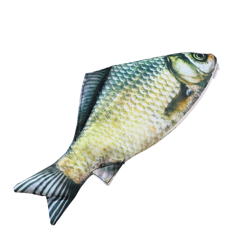 Salted Fish Pencil Case – Large Capacity Funny Novelty Pouch Novelty Pencil Case Babs blue and white