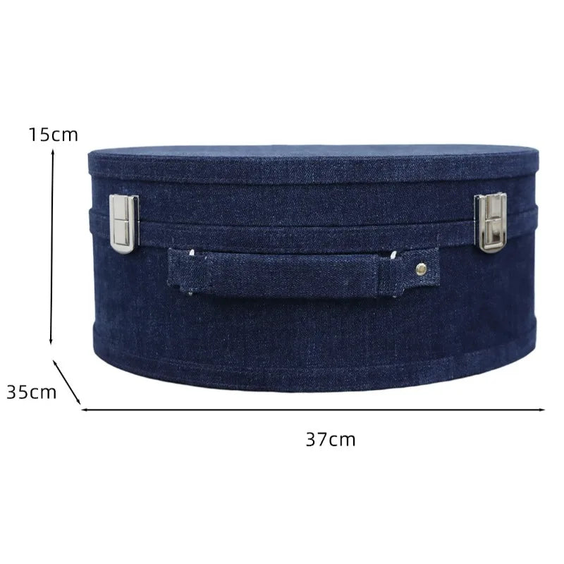 Large 18L Canvas Storage Box – Clothes & Bedroom Organizer Fabric Storage Box Babs Dark Blue-Large