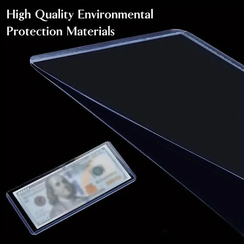 10 Pcs Clear PVC Banknote Sleeves – Currency Protector Case Currency Sleeve Holder Babs