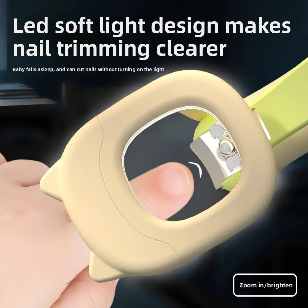 LED Baby Nail Clipper with Magnifier & Splash-Proof Guard Baby Nail Clipper Babs