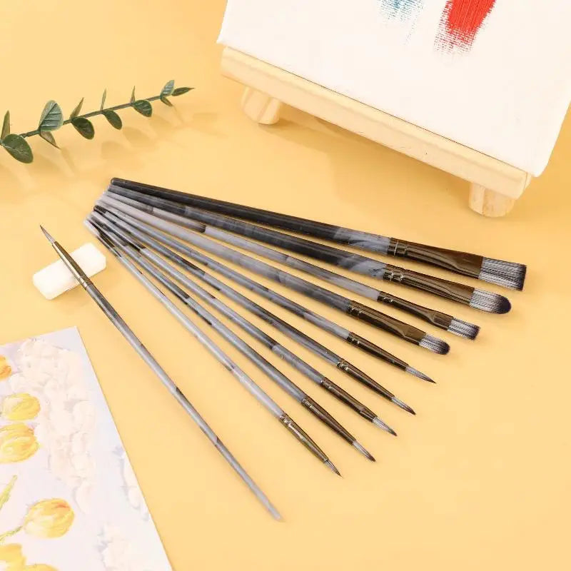 10-Piece Artist Paint Brush Set – Oil, Acrylic & Watercolor Artist Paint Brush Set Babs