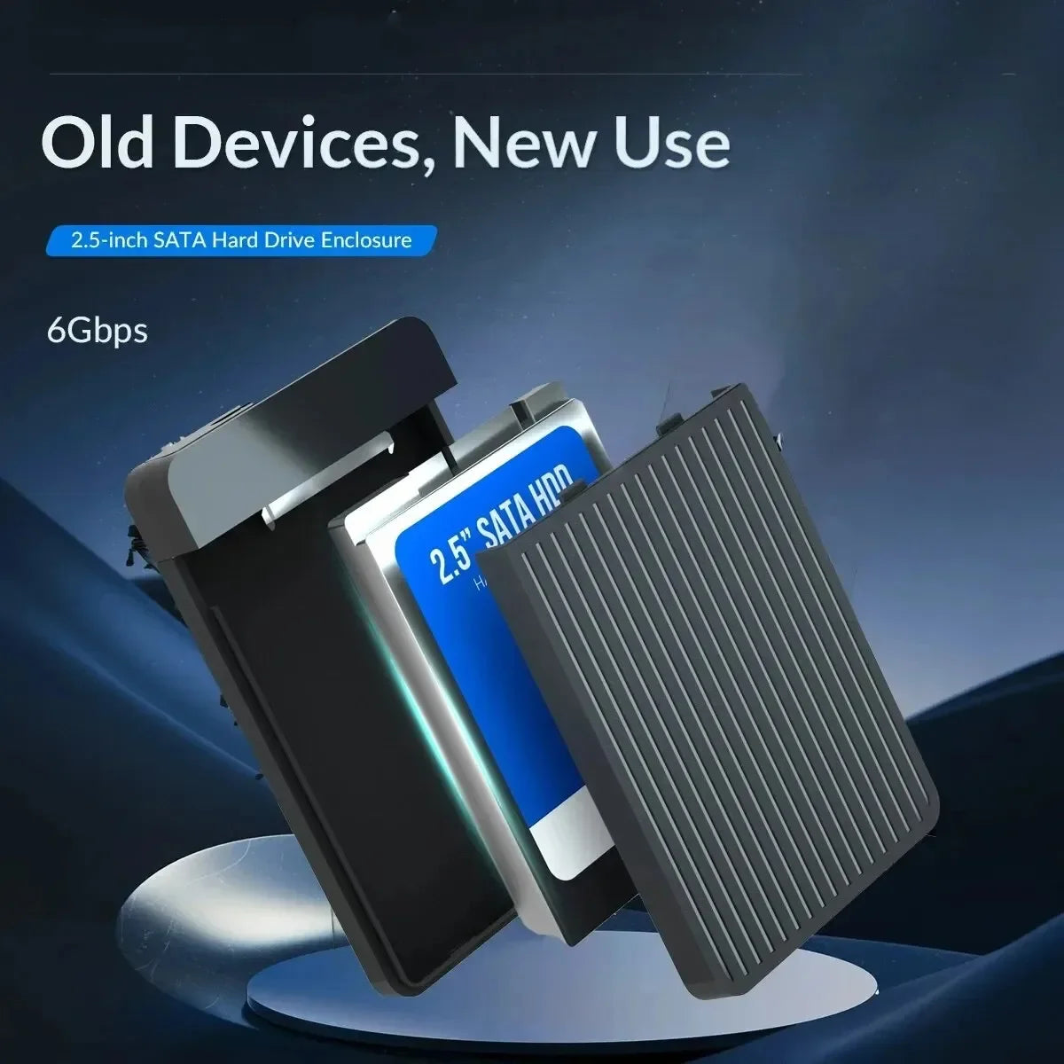 USB-C 2.5" SATA HDD SSD Enclosure – USB 3.0/3.1, Up to 6TB HDD SSD Enclosure Babs