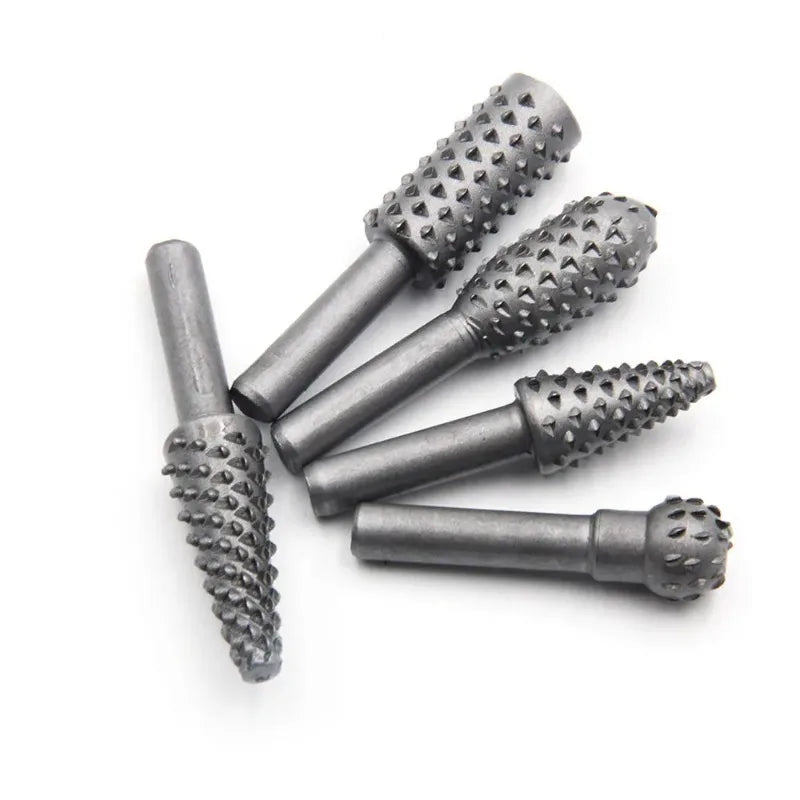 5pc Wolf Tooth Rotary File Set – DIY Woodworking Grinding Tools Rotary File Set Babs