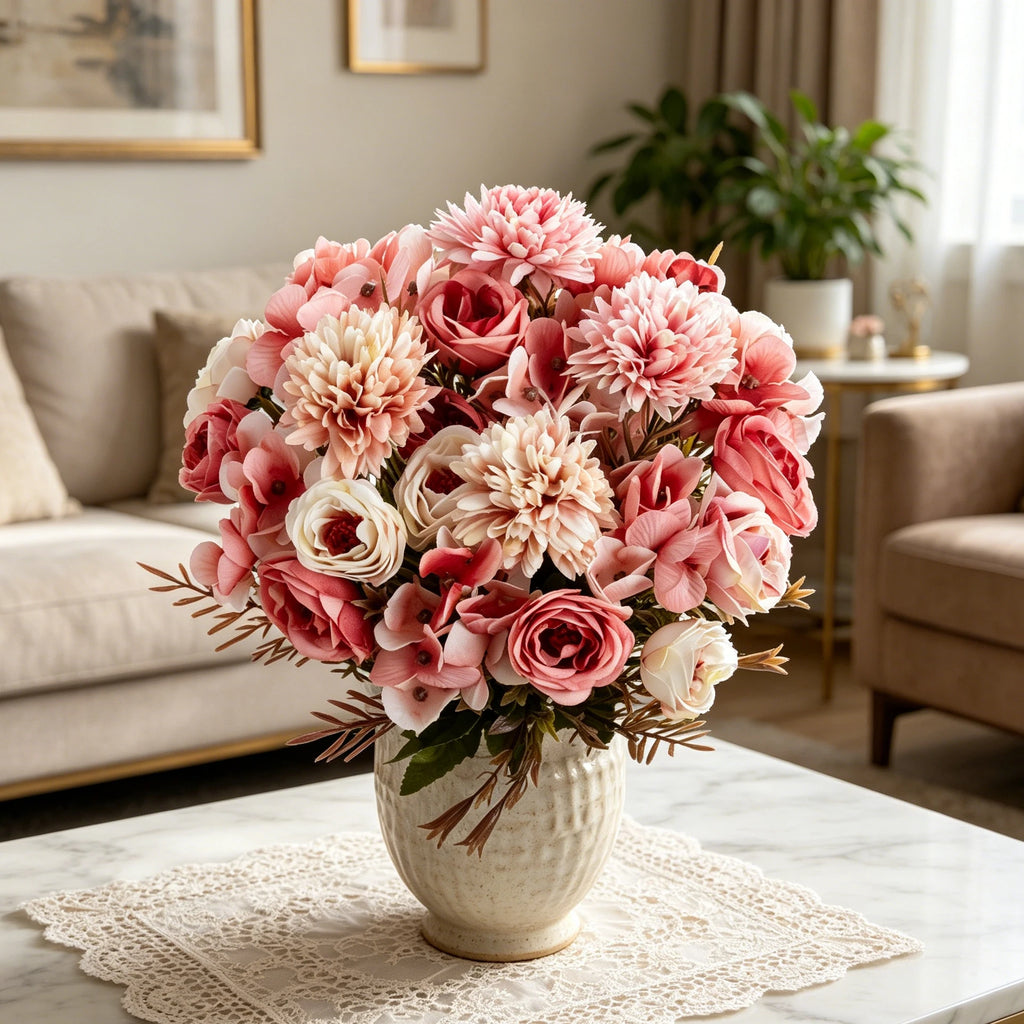 Silk Rose Artificial Flowers – Wedding & Home Décor Bouquet Artificial Silk Flowers Babs