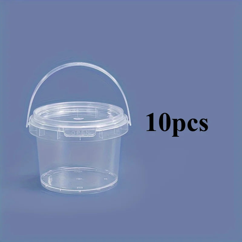 10-Pack Clear Slime Containers with Lids & Handles | DIY Slime Storage Containers Babs 10pcs