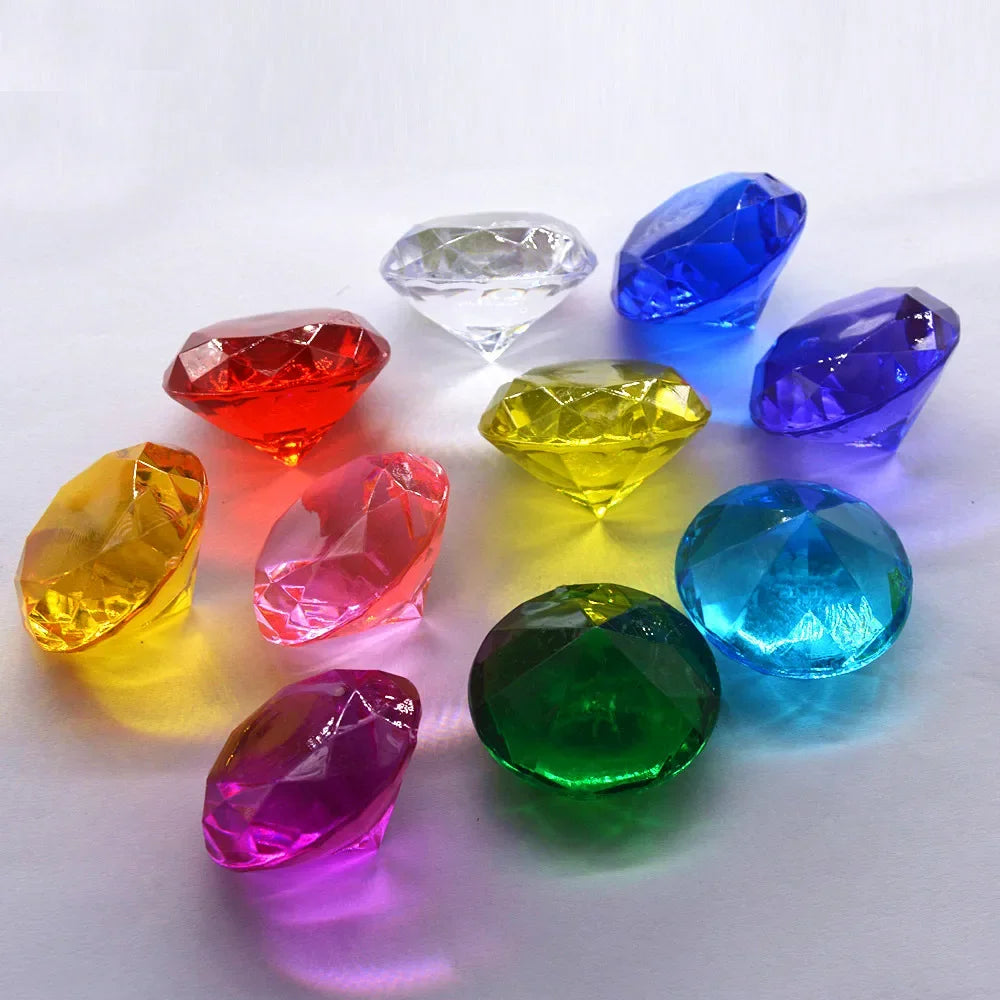 5pcs 40mm Large Plastic Diamond Decorations for Parties & Home Party Diamond Decor Babs