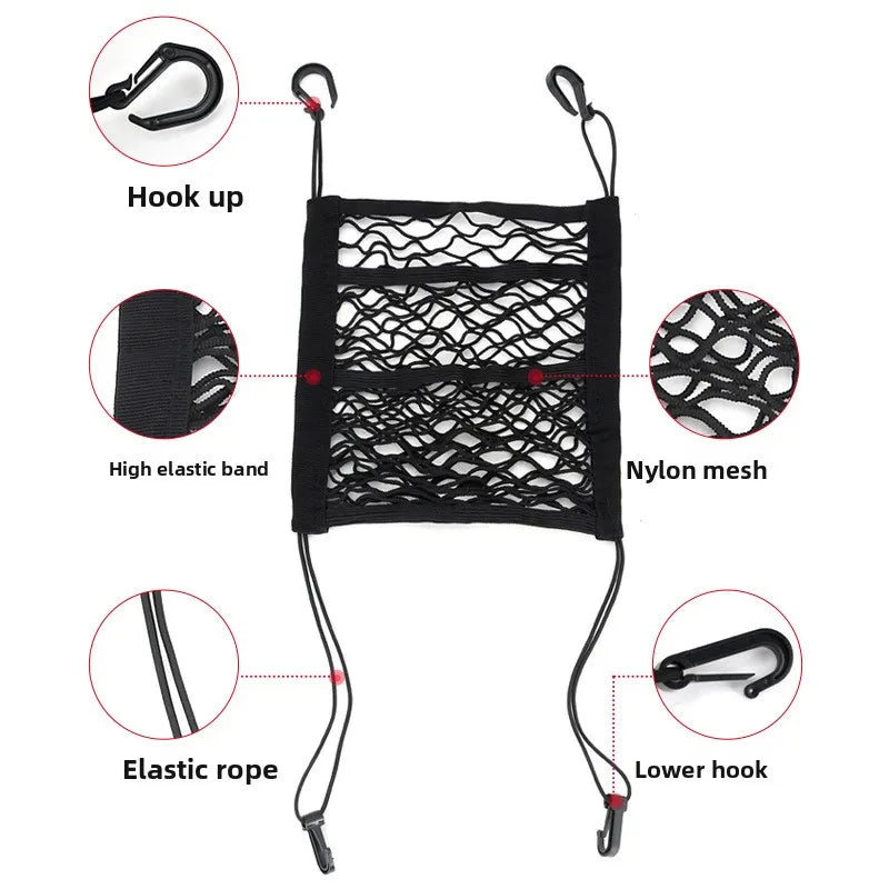 Car Back Seat Elastic Mesh Organizer | Space-Saving Storage Net Car Seat Organizer Babs