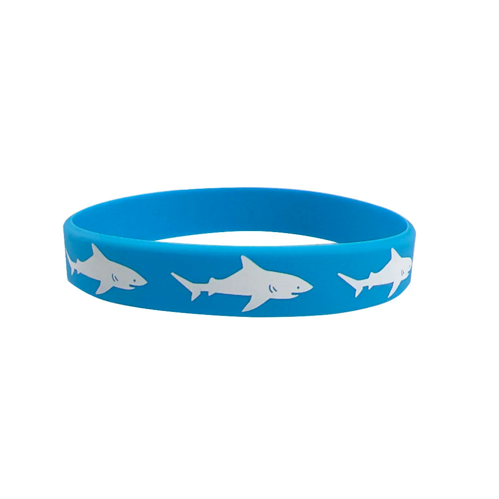 Shark Silicone Bracelets Party Favors – Ocean Wristbands 4–40pk Party Favor Wristbands Babs Light Blue 20 Pcs