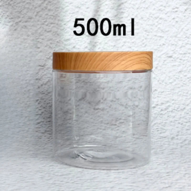 Clear Plastic Cosmetic Jars with Lids – Travel Storage Set Cosmetic Storage Jars Babs 500ML