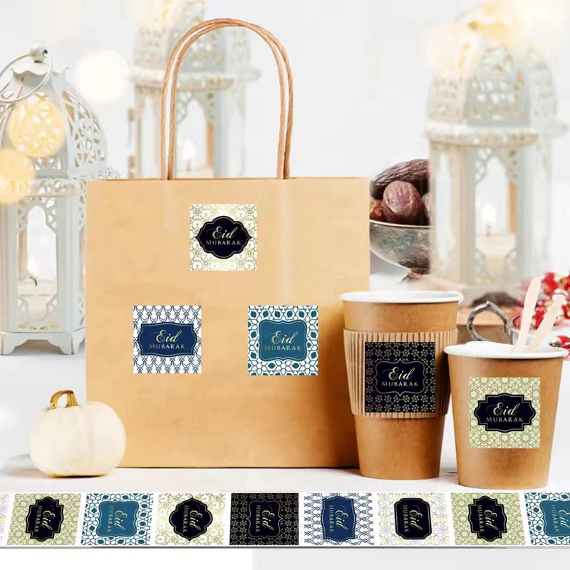 500Pcs EID Mubarak Stickers 2025 Ramadan Gift Seal Labels Party Seal Stickers Babs