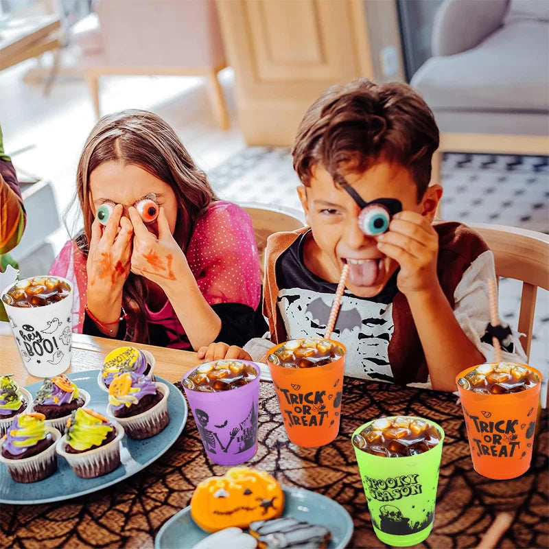 Halloween Skull Plastic Cups Boo Party Drinkware 8/16 Pack Halloween Party Cups Babs