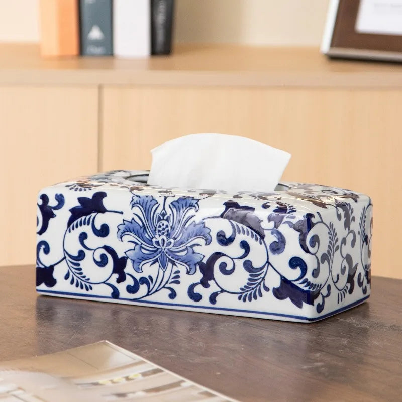 Ceramic Tissue Box | Luxury Rectangular Porcelain Napkin Holder Ceramic Tissue Holder Babs