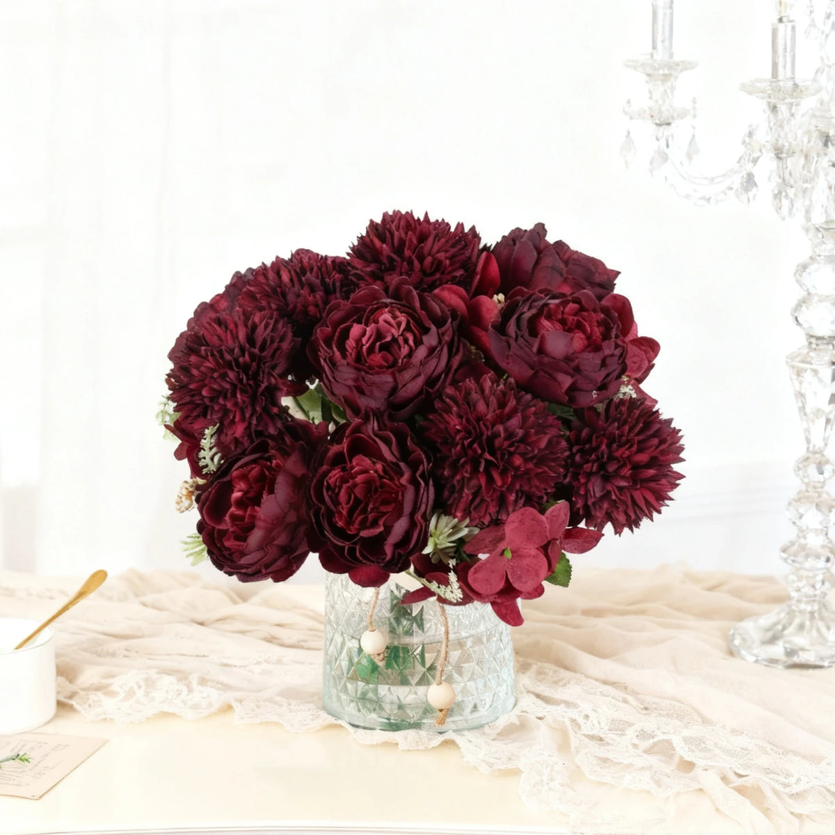Silk Peony Hydrangea Artificial Flower Bouquet – Wedding Décor Artificial Flower Bouquet Babs