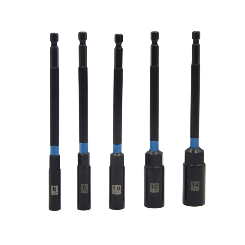 150mm Hex Nut Driver Socket Adapter Set 6–14mm | 5-Piece CrV Socket Wrench Adapter Babs