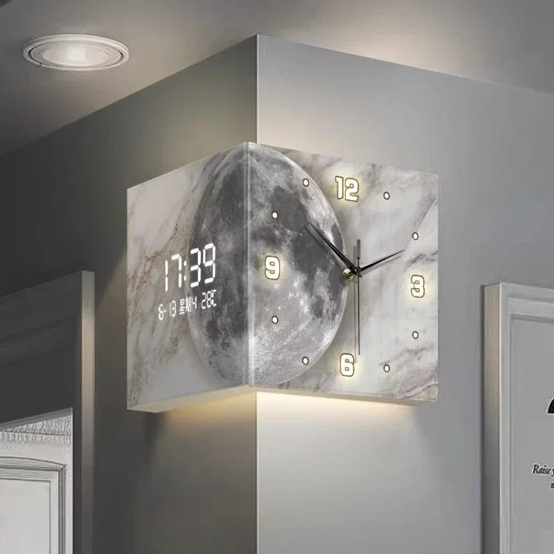 Modern Luxury Silent Acrylic Wall Clock – Double-Sided Backlit Wall Clock Babs