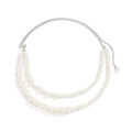 Pearl Geometric Double Waist Chain – Women's Metal Body Chain Body Waist Chain Babs white