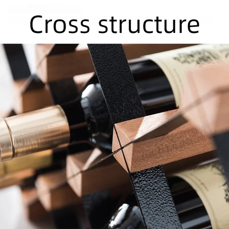 Luxury Wooden & Steel Decorative Wine Rack | Elegant Holder Decorative Wine Rack Babs