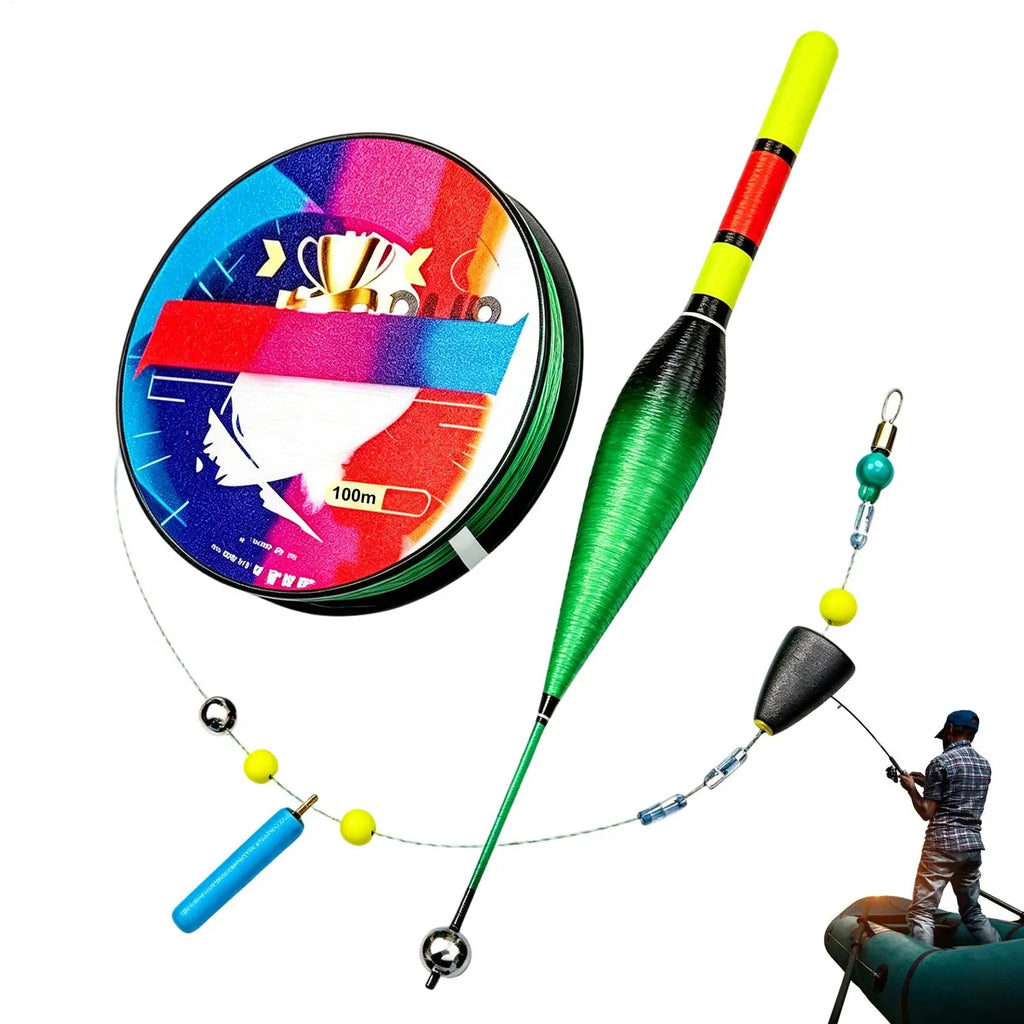 Automatic Bobber Fishing Line Set with Float – 100m Nylon Fishing Bobber Line Set Babs