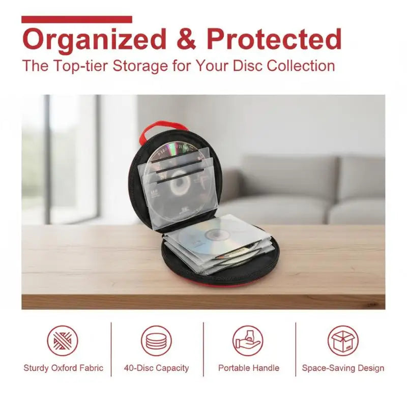 Round Oxford Cloth Portable Zippered Storage Case Organizer Portable Storage Case Babs